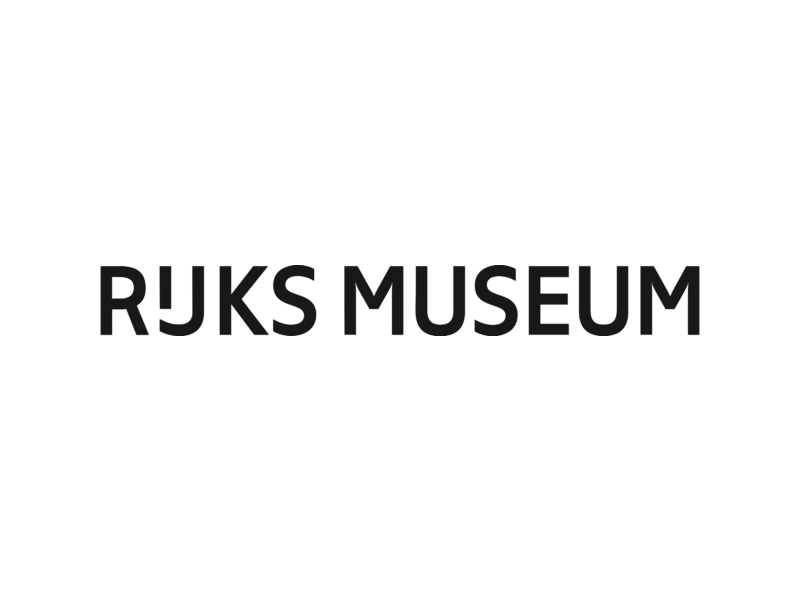 rijksmuseum-logo Logo van het Rijksmuseum. Rijks Museum in zwarte letters.